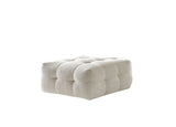 36" Beige and Black Chenille Tufted Pouf Ottoman - Homeroots - Flyclothing LLC