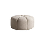 32" Taupe Tufted Boucle Tufted Round Ottoman - Homeroots - Flyclothing LLC