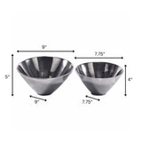 Set of Two Silver Aluminum Round Centerpiece Bowls - HomeRoots - Flyclothing LLC