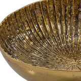 16" Antiqued Gold Aluminum Round Centerpiece Bowl - HomeRoots - Flyclothing LLC