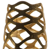 47" Gold Aluminum Pierced Geometric Cylinder Floor Vase - Homeroots - Flyclothing LLC