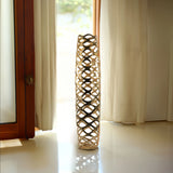 39" Gold Aluminum Pierced Geometric Cylinder Floor Vase - Homeroots - Flyclothing LLC