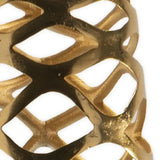 39" Gold Aluminum Pierced Geometric Cylinder Floor Vase - Homeroots - Flyclothing LLC