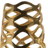 39" Gold Aluminum Pierced Geometric Cylinder Floor Vase - Homeroots - Flyclothing LLC