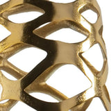 31" Gold Aluminum Pierced Geometric Cylinder Floor Vase - Homeroots - Flyclothing LLC
