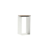 12" White And Brown Aluminum And Heavy Duty Resin Outdoor Side Table - Homeroots - Flyclothing LLC