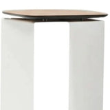 12" White And Brown Aluminum And Heavy Duty Resin Outdoor Side Table - Homeroots - Flyclothing LLC