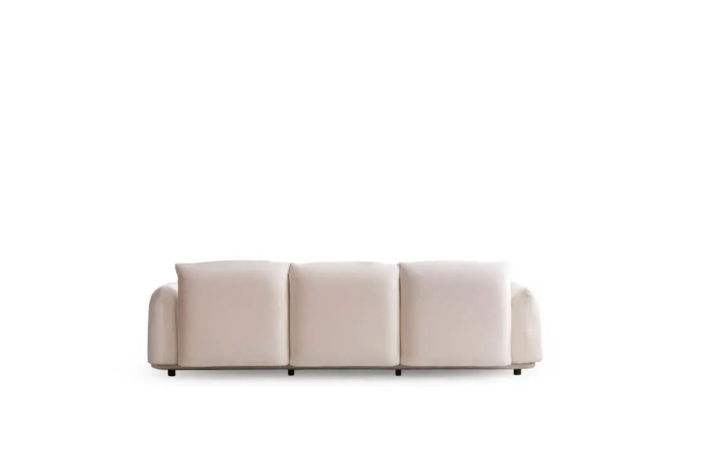 98" White Velvet Sofa - Homeroots - Flyclothing LLC