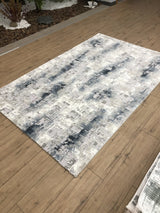 5' X 8' Blue And White Abstract Distressed Area Rug - Homeroots - Flyclothing LLC