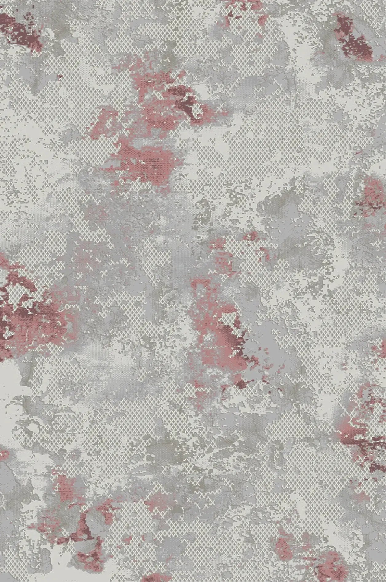 5' X 8' Gray Ivory And Pink Abstract Distressed Area Rug - Homeroots - Flyclothing LLC