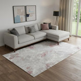 7' X 10' Gray Ivory And Pink Abstract Distressed Area Rug - Homeroots - Flyclothing LLC