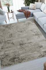 7' X 10' Gray And White Abstract Distressed Area Rug With Fringe - Homeroots - Flyclothing LLC