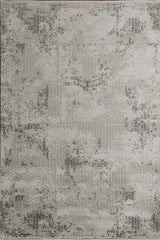 7' X 10' Gray And White Abstract Distressed Area Rug With Fringe - Homeroots - Flyclothing LLC