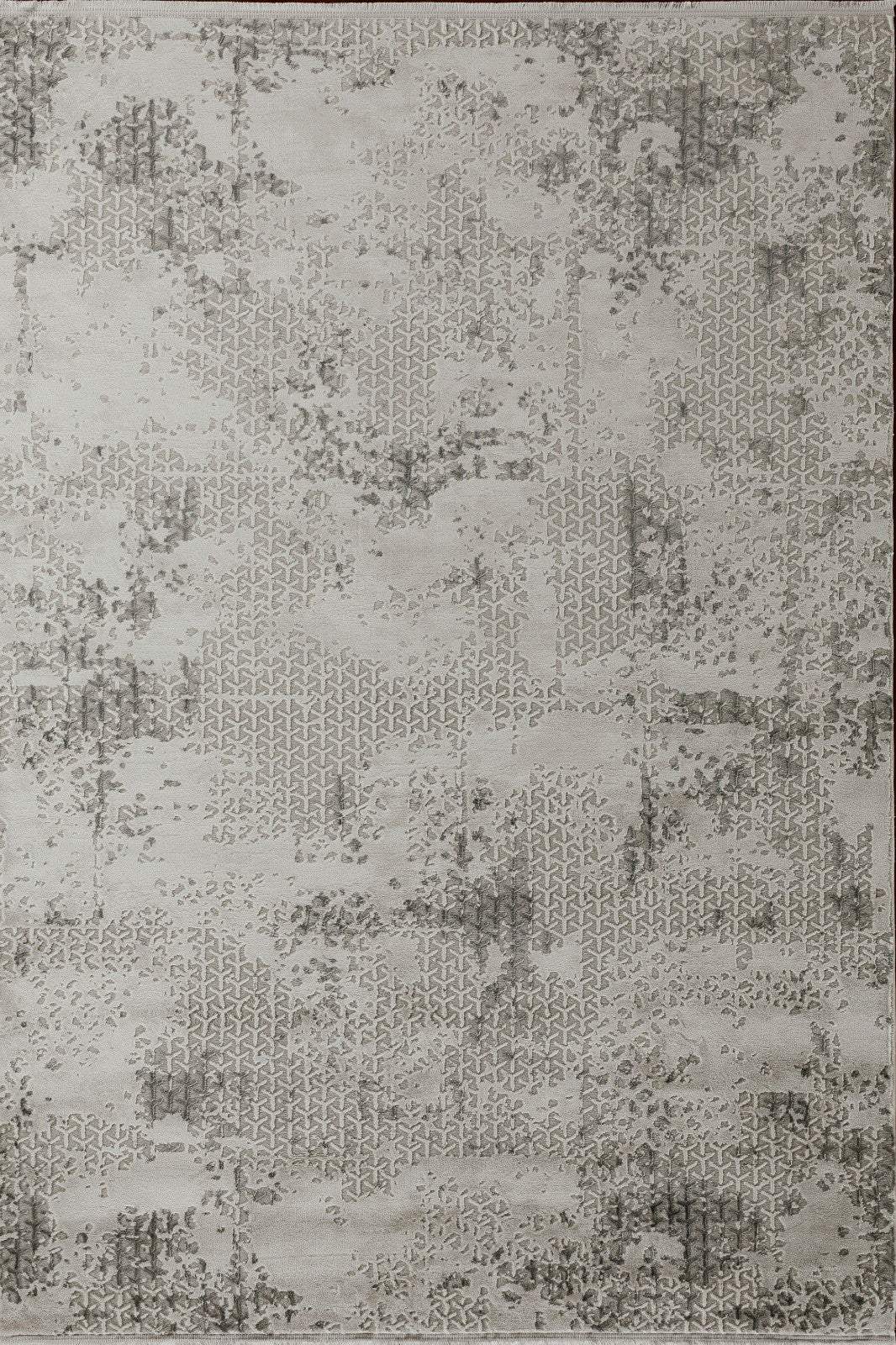 7' X 10' Gray And White Abstract Distressed Area Rug With Fringe - Homeroots - Flyclothing LLC