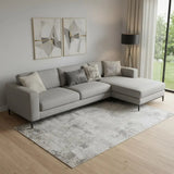 7' X 10' Gray And White Abstract Distressed Area Rug With Fringe - Homeroots - Flyclothing LLC