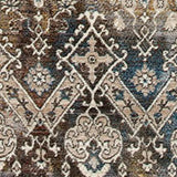 4' X 6' Blue And Orange Medallion Distressed Area Rug With Fringe - Homeroots - Flyclothing LLC