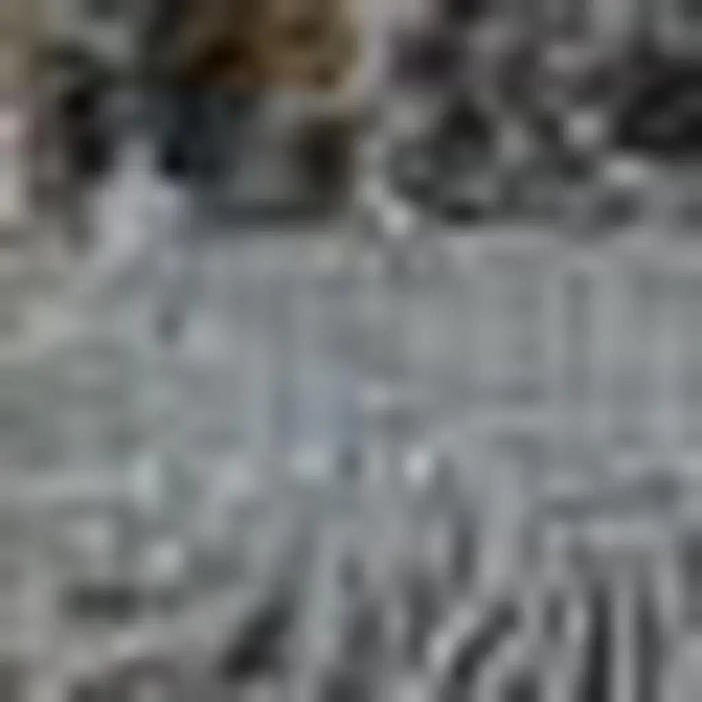 7' X 10' Blue And Gray Abstract Distressed Area Rug With Fringe - Homeroots - Flyclothing LLC