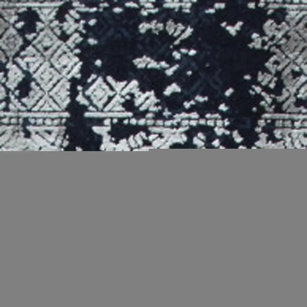 5' X 8' Gray And Navy Blue Abstract Distressed Area Rug With Fringe - Homeroots - Flyclothing LLC