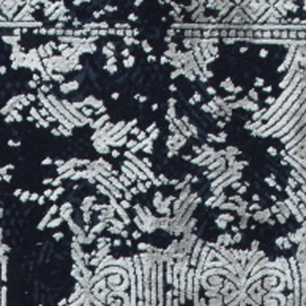 7' X 10' Gray And Navy Blue Abstract Distressed Area Rug With Fringe - Homeroots - Flyclothing LLC
