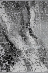 7' X 10' Black And Gray Abstract Area Rug With Fringe - Homeroots - Flyclothing LLC