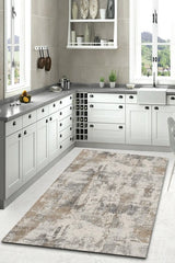 10' Brown And Gray Abstract Distressed Runner Rug - Homeroots - Flyclothing LLC