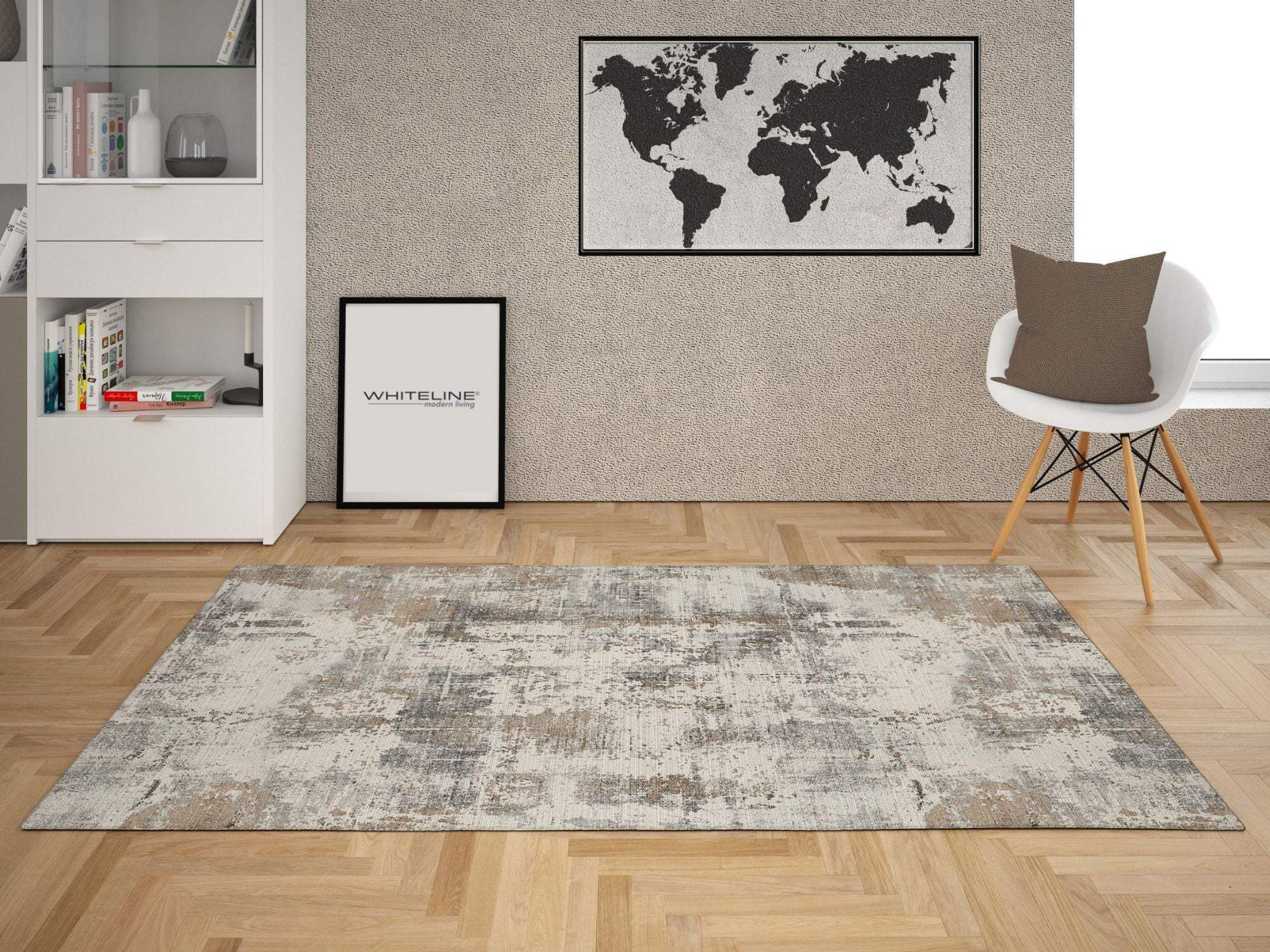 10' Brown And Gray Abstract Distressed Runner Rug - Homeroots - Flyclothing LLC
