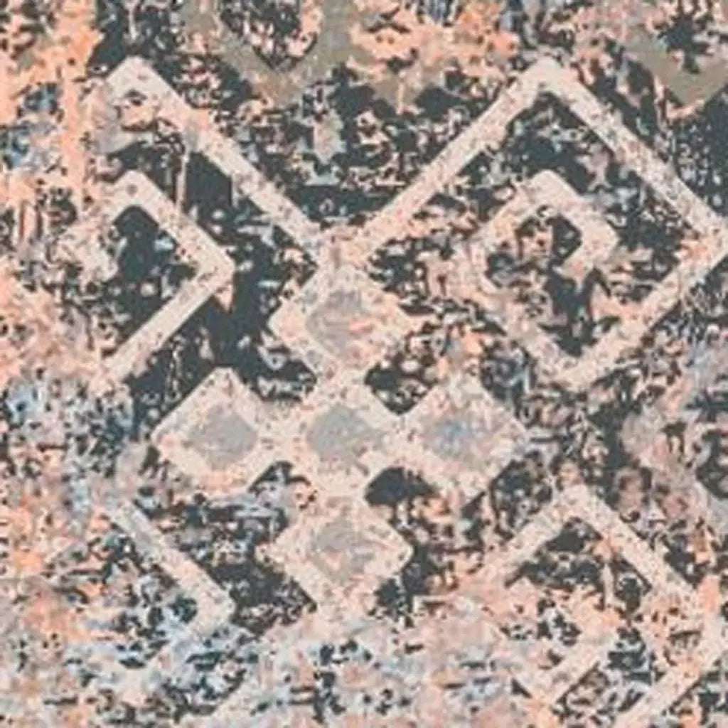 5' X 8' Blue And Orange Abstract Distressed Area Rug - Homeroots - Flyclothing LLC