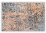 5' X 8' Blue And Orange Abstract Distressed Area Rug - Homeroots - Flyclothing LLC