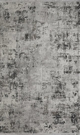 5' X 8' Gray And White Abstract Distressed Area Rug With Fringe - Homeroots - Flyclothing LLC
