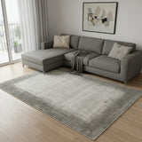 5' X 8' Gray And White Abstract Area Rug - Homeroots - Flyclothing LLC