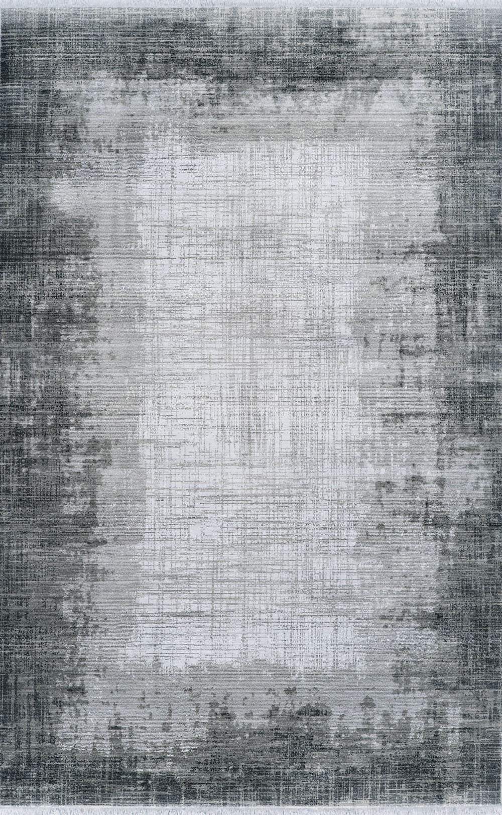 4' X 6' Gray And White Abstract Distressed Area Rug With Fringe - Homeroots - Flyclothing LLC