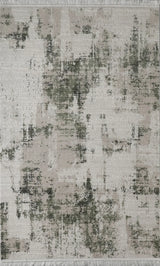 5' X 8' Gray And Green Abstract Distressed Area Rug With Fringe - Homeroots - Flyclothing LLC