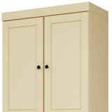 72" Yellow Solid Wood Four Door Pantry Or Storage Closet - HomeRoots - Flyclothing LLC