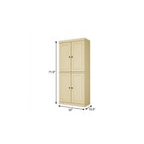 72" Yellow Solid Wood Four Door Pantry Or Storage Closet - HomeRoots - Flyclothing LLC
