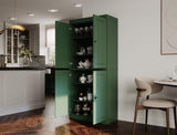 72" Green Solid Wood Four Door Pantry Or Storage Closet - HomeRoots - Flyclothing LLC
