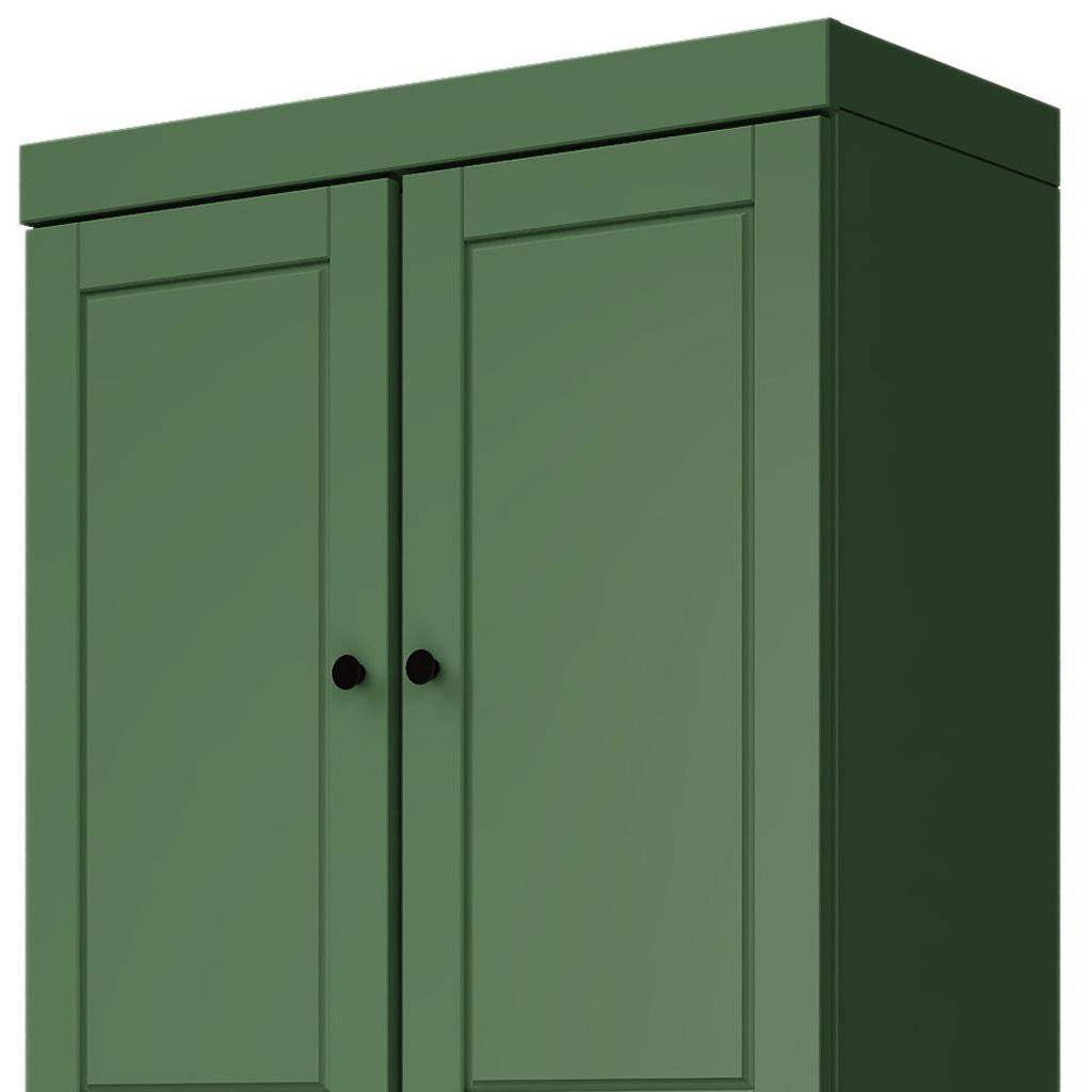 72" Green Solid Wood Four Door Pantry Or Storage Closet - HomeRoots - Flyclothing LLC