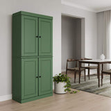 72" Green Solid Wood Four Door Pantry Or Storage Closet - HomeRoots - Flyclothing LLC