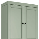 72" Sage Solid Wood Four Door Pantry Or Storage Closet - HomeRoots - Flyclothing LLC
