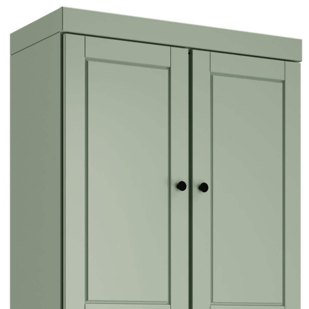 72" Sage Solid Wood Four Door Pantry Or Storage Closet - HomeRoots - Flyclothing LLC