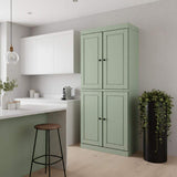 72" Sage Solid Wood Four Door Pantry Or Storage Closet - HomeRoots - Flyclothing LLC