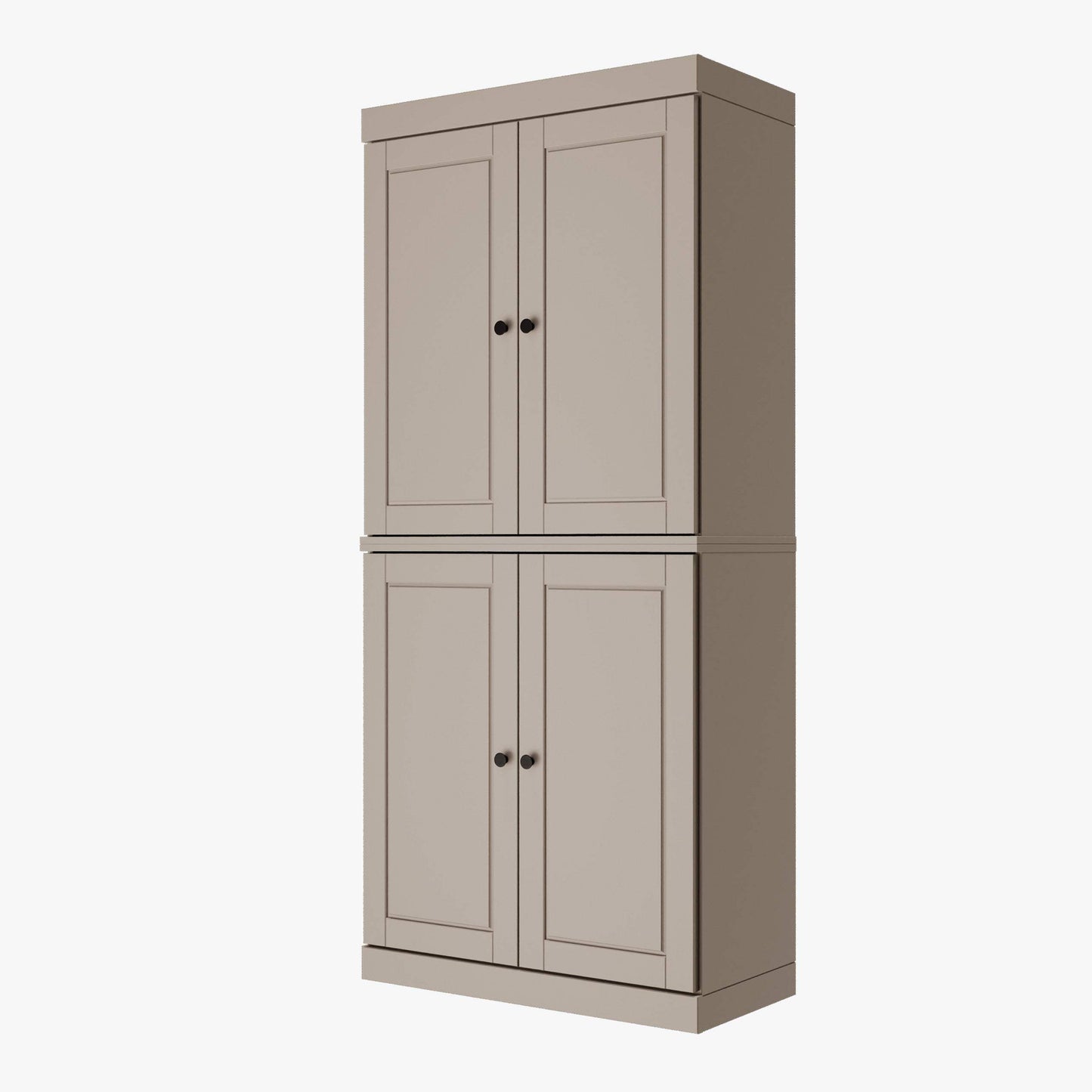 72" Beige Solid Wood Four Door Pantry Or Storage Closet - HomeRoots - Flyclothing LLC