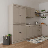 72" Beige Solid Wood Four Door Pantry Or Storage Closet - HomeRoots - Flyclothing LLC