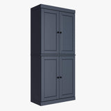 72" French Blue Solid Wood Four Door Pantry Or Storage Closet - HomeRoots - Flyclothing LLC