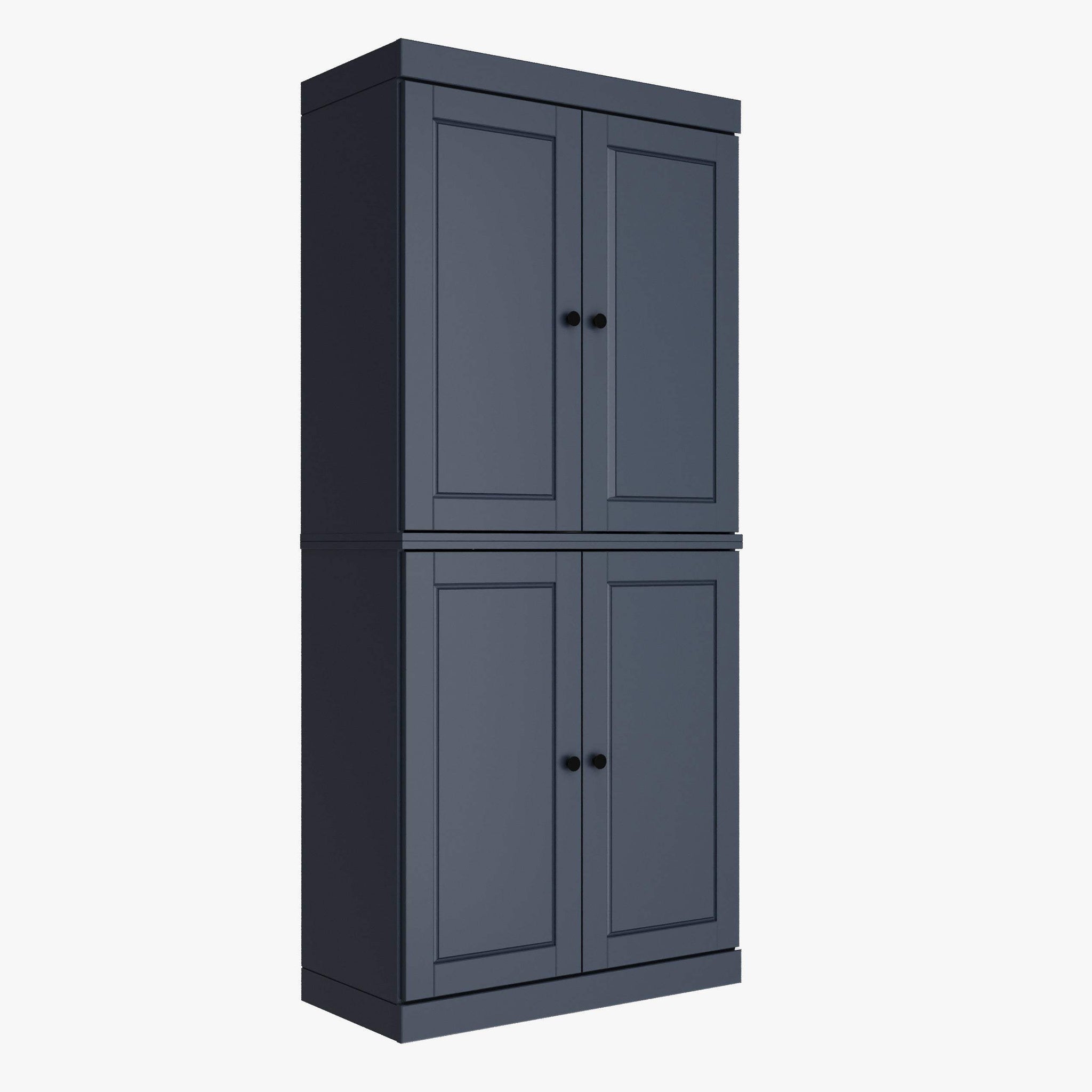 72" French Blue Solid Wood Four Door Pantry Or Storage Closet - HomeRoots - Flyclothing LLC