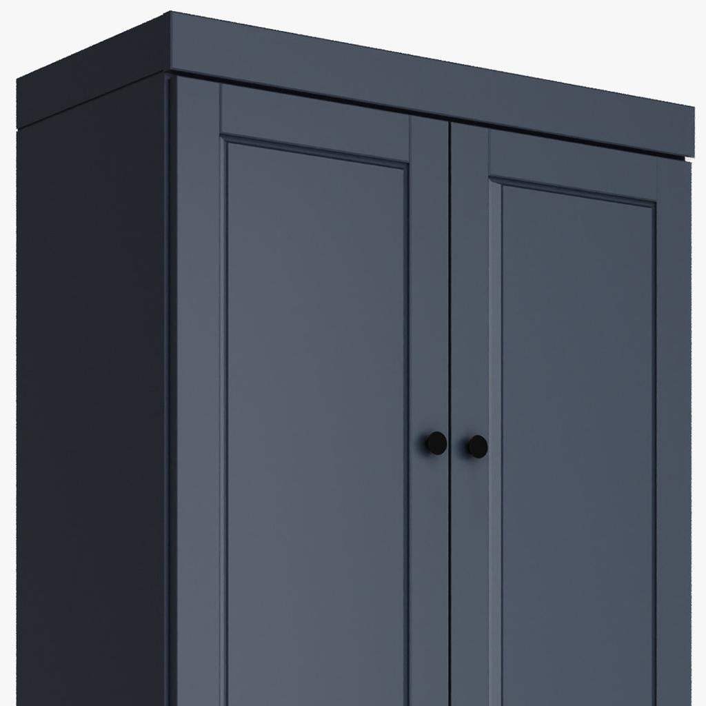 72" French Blue Solid Wood Four Door Pantry Or Storage Closet - HomeRoots - Flyclothing LLC
