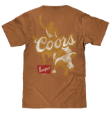 Coors Banquet Rodeo Bull Rider Front/Back T-Shirt - Brown Sugar