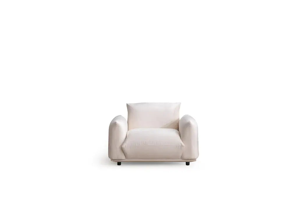 47" White Velvet Arm Chair - Homeroots - Flyclothing LLC