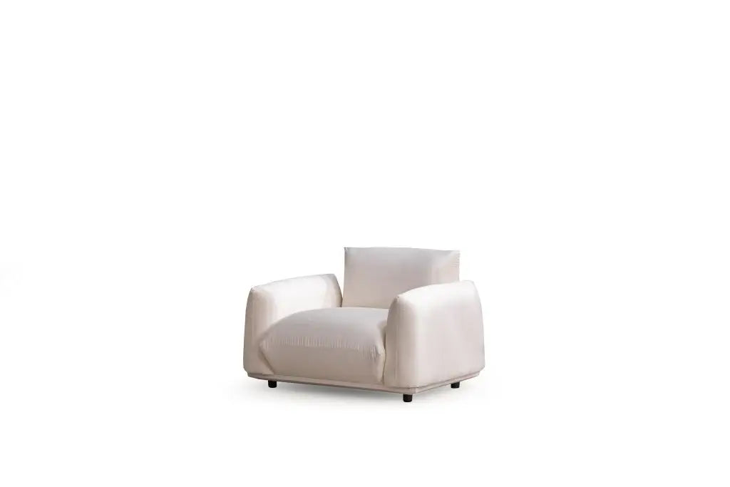 47" White Velvet Arm Chair - Homeroots - Flyclothing LLC