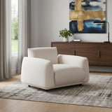 47" White Velvet Arm Chair - Homeroots - Flyclothing LLC