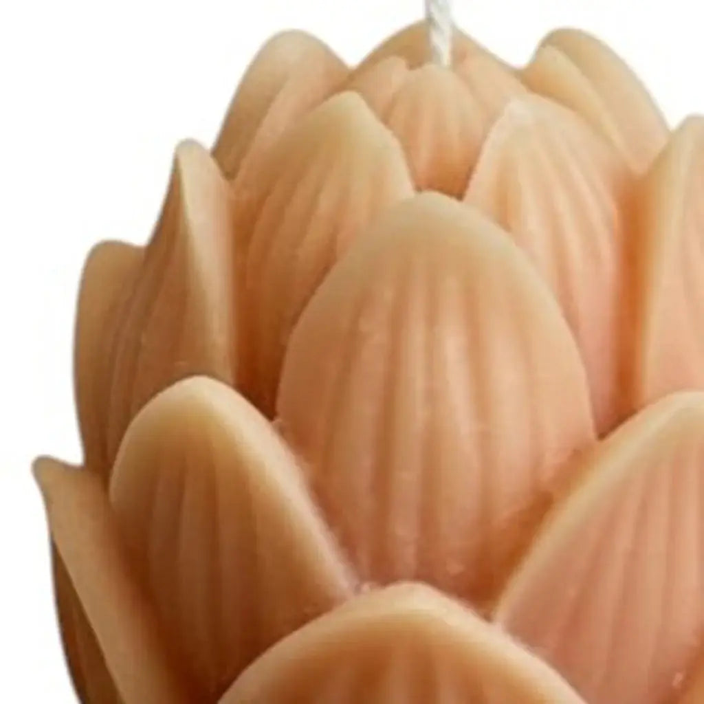 2" Orange Sandalwood Scented Dimensional Flower Candle - Homeroots - Flyclothing LLC
